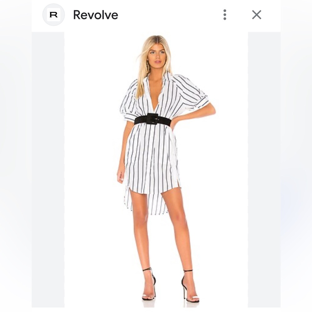 Joie Porcelain White & Black Stripe Shirt Dress Cotton Medium Buttons!
